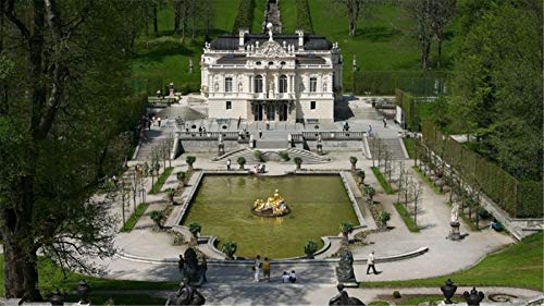 Puzzle 1000 Teile Puzzle Schloss Linderhof Bayern Park Bäume Für Erwachsene 52x38CM von AFHMZ