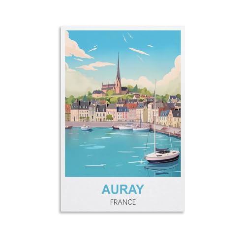 Puzzle 1000 Teile für Erwachsene, Puzzles für Erwachsene, Auray France-Poster, Puzzle-Sets für anspruchsvolle Puzzlespiele und Familienspiele, 70 x 50 cm von AFHMZ