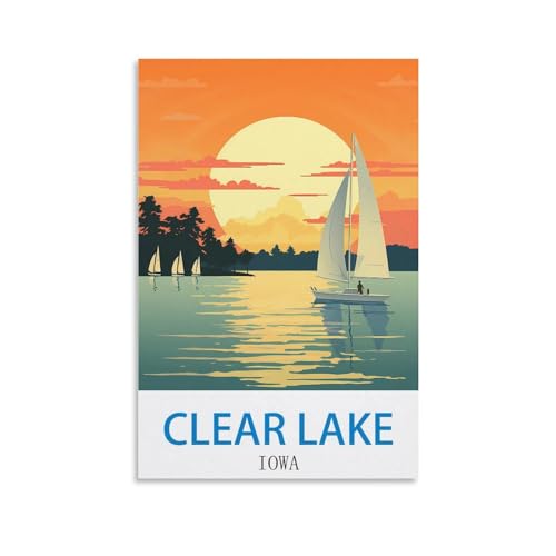 Puzzle 1000 Teile für Erwachsene, Puzzles für Erwachsene, Clear Lake, Iowa, Puzzle-Sets für anspruchsvolle Puzzlespiele und Familienspiele, 52 x 38 cm von AFHMZ