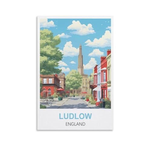 Puzzle 1000 Teile für Erwachsene, Puzzles für Erwachsene, Poster von Ludlow, England, Puzzle-Sets für anspruchsvolle Puzzlespiele und Familienspiele, 70 x 50 cm von AFHMZ