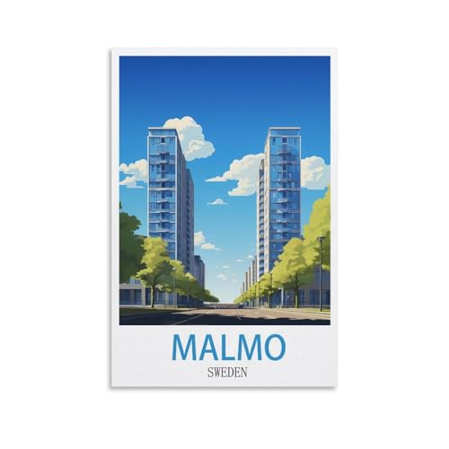 Puzzle 1000 Teile für Erwachsene, Puzzles für Erwachsene, Poster von Malmö, Schweden, Puzzle-Sets für anspruchsvolle Puzzlespiele und Familienspiele, 70 x 50 cm von AFHMZ