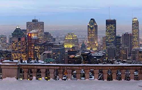 Puzzle 200 Teile Winterwolkenkratzer der Stadt Montreal, Kanada 35x25CM von AFHMZ