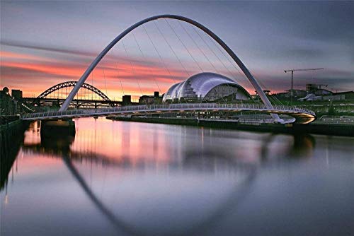 Puzzle 2000 Teile, Quayside Newcastle Upon Tyne, England, für Kinder und Erwachsene, personalisiertes Zusammenbau-Puzzle, lustiges Spiel, 100 x 70 cm von AFHMZ