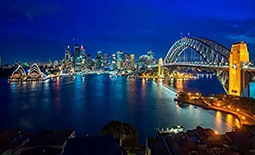 Puzzle 2000 Teile „Sydney Harbour“, unmögliches Puzzle für Erwachsene und Kinder, perfekt für Kinder, Lernspiel, Unterhaltungsgeschenk. 70 x 100 cm von AFHMZ