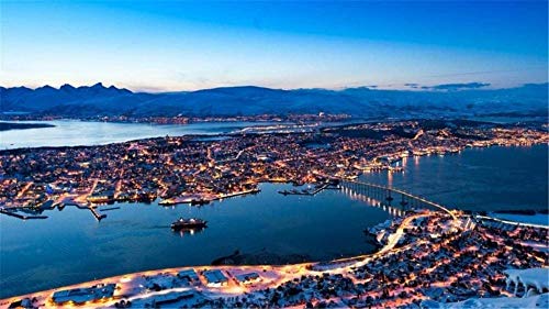 Puzzle 2000 Teile Tromso Norwegen für Kinder und Erwachsene, personalisiertes Zusammenbau-Puzzle, lustiges Spiel, 100 x 70 cm von AFHMZ