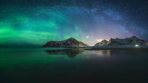 Puzzle 500 Teile Lofoten Nordlichter und Milchstraße 52x38CM Puzzle 500 Teile Lofoten Nordlichter und Milchstraße 52x38CM von AFHMZ