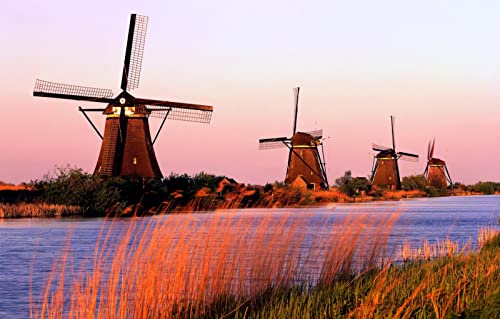 Puzzle 500 Teile Naturschönheit, Niederlande, Mühlen 52x38CM von AFHMZ