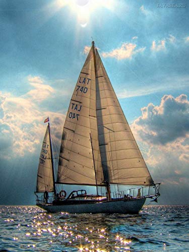Puzzle 500 Teile Puzzle für Erwachsene DIY Puzzle für Erwachsene Segelboot auf dem Meer Papierpuzzle Moderne Wohnkultur Wandkunst Intelligenzspiel Einzigartiges Geschenk 52x38CM von AFHMZ