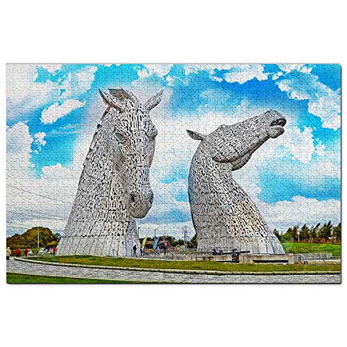 Puzzle Großbritannien, 100 Teile, Großbritannien, England, The Kelpies, Falkirk, Puzzlespiel, Kunstwerk, Reisesouvenir, 45,5 x 35,5 cm Puzzle Großbritannien, 100 Teile, Großbritannien, England, The Kelpies, Falkirk, Puzzlespiel, Kunstwerk, Reisesouvenir, 45,5 x 35,5 cm von AFHMZ