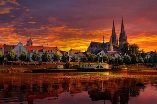 Puzzle für Erwachsene, 100 Teile, Regensburg, Deutschland, Sonnenuntergang, Stadtbild, 45,5 x 35,5 cm Puzzle für Erwachsene, 100 Teile, Regensburg, Deutschland, Sonnenuntergang, Stadtbild, 45,5 x 35,5 cm von AFHMZ