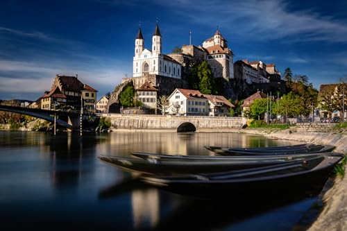 Puzzle für Erwachsene, 100 Teile, Schweiz, Kirche, Fluss Aare, Schloss Aalborg, 45,5 x 35,5 cm Puzzle für Erwachsene, 100 Teile, Schweiz, Kirche, Fluss Aare, Schloss Aalborg, 45,5 x 35,5 cm von AFHMZ
