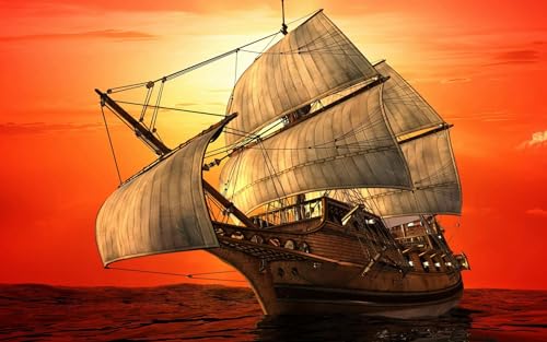 Puzzle für Erwachsene, 100 Teile, Segelboot, Sonnenuntergang auf See, roter Himmel, 45,5 x 35,5 cm Puzzle für Erwachsene, 100 Teile, Segelboot, Sonnenuntergang auf See, roter Himmel, 45,5 x 35,5 cm von AFHMZ