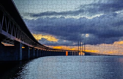 Puzzle für Erwachsene, 1000 Teile, Landschaftspuzzle für Erwachsene, Geschenke für Erwachsene, Schweden, Öresundbrücke, Skane, 75 x 50 cm, 52 x 38 cm Puzzle für Erwachsene, 1000 Teile, Landschaftspuzzle für Erwachsene, Geschenke für Erwachsene, Schweden, Öresundbrücke, Skane, 75 x 50 cm, 52 x 38 cm von AFHMZ