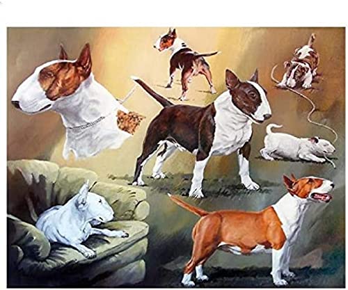Puzzle für Erwachsene, 200 Teile, Bullterrier-Puzzle, große Familienunterhaltung, Eltern-Kind-Spiele, Puzzle-Spielzeug, 35 x 25 cm von AFHMZ