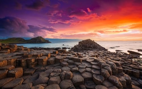 Puzzle für Erwachsene, 200 Teile, Giant's Causeway, Sonnenuntergang, Nordirland, Großbritannien, 35 x 25 cm Puzzle für Erwachsene, 200 Teile, Giant's Causeway, Sonnenuntergang, Nordirland, Großbritannien, 35 x 25 cm von AFHMZ