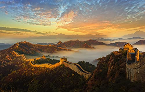Puzzle für Erwachsene, 2000 Teile, Der Sonnenuntergang an der Großen Mauer, Puzzle 100 x 70 cm von AFHMZ