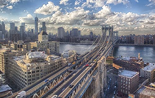 Puzzle für Erwachsene, 500 Teile, Manhattan Brooklyn Bridge City Building Custom Puzzle 52x38CM Puzzle für Erwachsene, 500 Teile, Manhattan Brooklyn Bridge City Building Custom Puzzle 52x38CM von AFHMZ