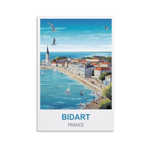 Puzzle für Erwachsene, Bidart France Poster Papierpuzzle 2000 Teile Spielzeug für Erwachsene Dekompressionsspiel 100x70cm von AFHMZ