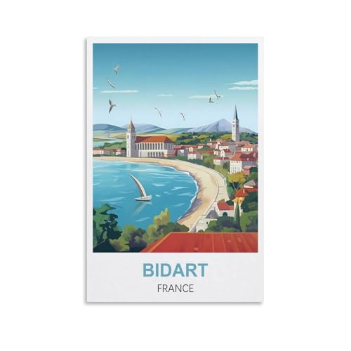 Puzzle für Erwachsene, Bidart France Posters Papierpuzzle 1000 Teile Spielzeug für Erwachsene Dekompressionsspiel 70x50cm von AFHMZ