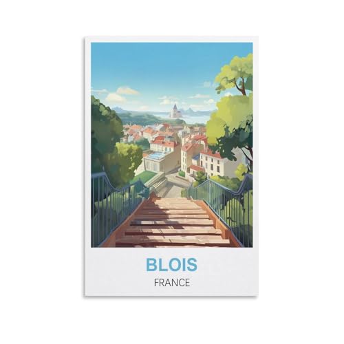 Puzzle für Erwachsene, Blois, Frankreich-Poster, Papierpuzzle 1000 Teile, Spielzeug für Erwachsene, Dekompressionsspiel, 38 x 26 cm von AFHMZ