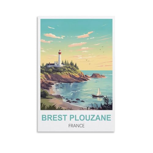 Puzzle für Erwachsene, Brest Plouzane, Frankreich, Poster, Puzzle für Erwachsene, Lernspiel, Herausforderungsspielzeug, 1000 Teile, 38 x 26 cm von AFHMZ