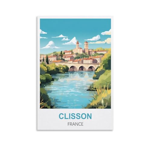 Puzzle für Erwachsene, Clisson France Poster, Puzzle für Erwachsene, Lernspiel, Herausforderungsspielzeug, 1000 Teile, 38 x 26 cm von AFHMZ