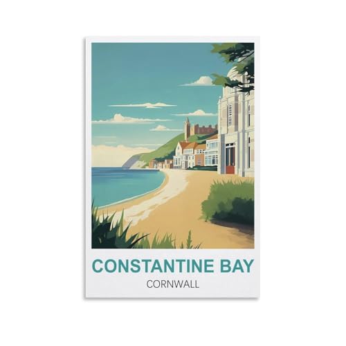 Puzzle für Erwachsene, Constantine Bay Cornwall Poster Puzzles für Erwachsene Lernspiel Herausforderungsspielzeug 1000 Teile 70x50CM von AFHMZ