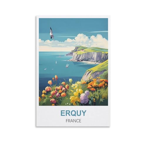 Puzzle für Erwachsene, Erquy France Poster, Puzzle für Erwachsene, Lernspiel, Herausforderungsspielzeug, 1000 Teile, 52 x 38 cm von AFHMZ