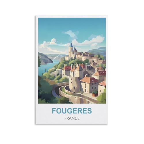 Puzzle für Erwachsene, Fougeres, Frankreich, Poster, Papierpuzzle 1000 Teile, Spielzeug für Erwachsene, Dekompressionsspiel, 70 x 50 cm von AFHMZ