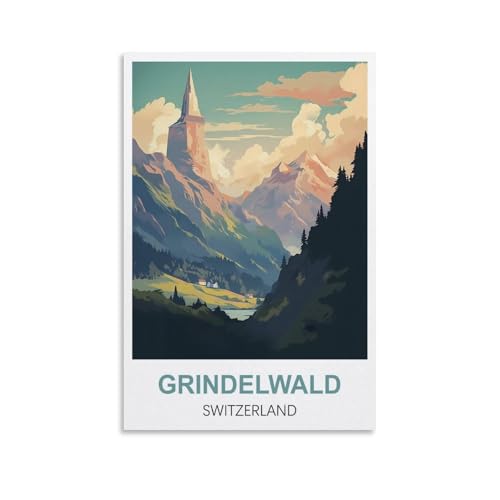 Puzzle für Erwachsene, Grindelwald, Schweiz, Poster, Puzzle für Erwachsene, Lernspiel, Herausforderungsspielzeug, 1000 Teile, 70 x 50 cm von AFHMZ