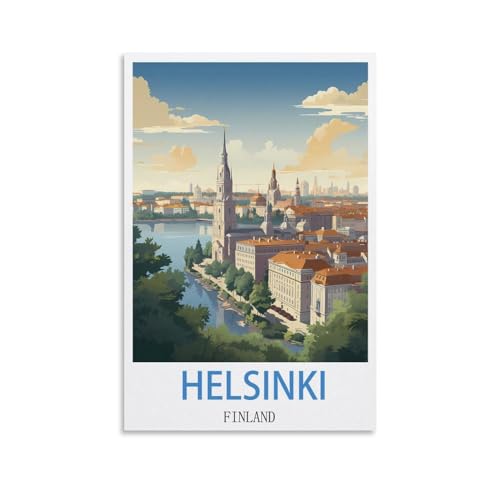 Puzzle für Erwachsene, Helsinki-Poster, Puzzle für Erwachsene, Lernspiel, Herausforderungsspielzeug, 2000 Teile, 100 x 70 cm von AFHMZ