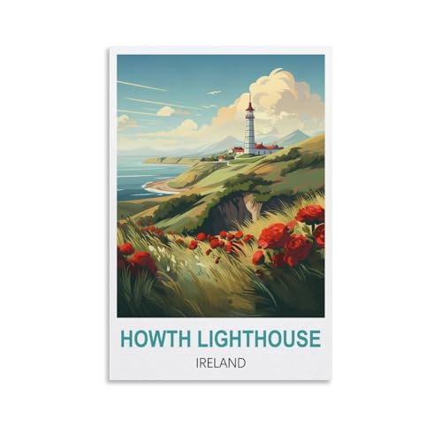 Puzzle für Erwachsene, Howth Lighthouse, Irland-Poster, Papierpuzzle 2000 Teile, Spielzeug für Erwachsene, Dekompressionsspiel, 100 x 70 cm von AFHMZ