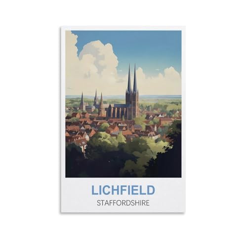 Puzzle für Erwachsene, Lichfield Staffordshire Poster Papierpuzzle 2000 Teile Spielzeug für Erwachsene Dekompressionsspiel 100x70CM von AFHMZ