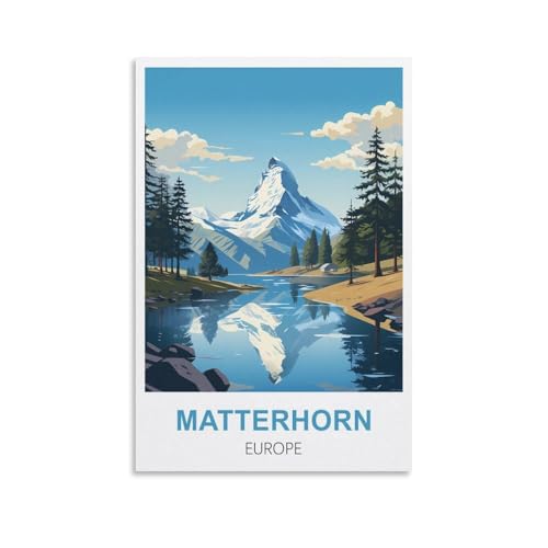 Puzzle für Erwachsene, Matterhorn Europe Papierpuzzle 1000 Teile, Spielzeug für Erwachsene, Dekompressionsspiel, 70 x 50 cm von AFHMZ