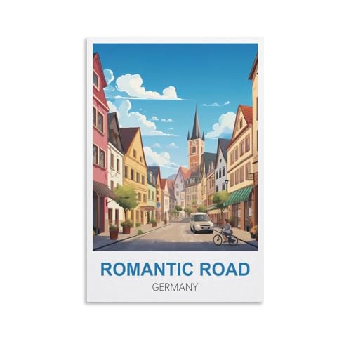 Puzzle für Erwachsene, Romantische Straße Deutschland, Puzzle für Erwachsene, Lernspiel, Herausforderungsspielzeug, 1000 Teile, 52 x 38 cm von AFHMZ