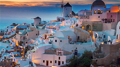 Puzzle für Erwachsene, Santorini-Burgarchitektur, für Kinder und Erwachsene, geben Kindern tolle pädagogische Geschenke, 75 x 50 cm, 38 x 26 cm von AFHMZ