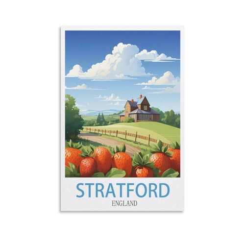 Puzzle für Erwachsene, Stratford England Poster, Puzzle für Erwachsene, Lernspiel, Herausforderungsspielzeug, 1000 Teile, 38 x 26 cm von AFHMZ