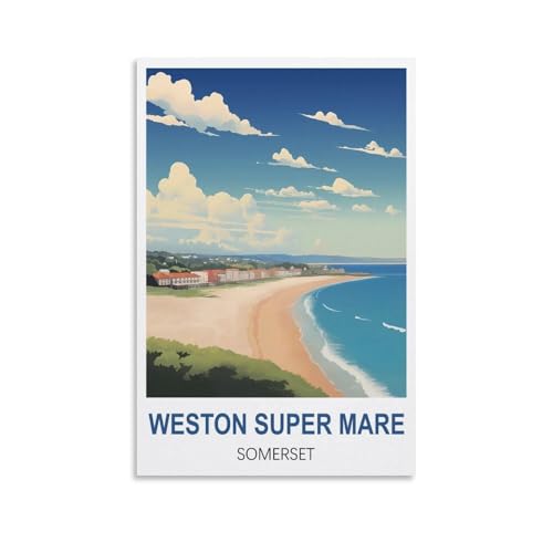 Puzzle für Erwachsene, Weston Super Mare Somerset Poster Puzzles für Erwachsene Lernspiel Herausforderungsspielzeug 1000 Teile 70x50CM von AFHMZ