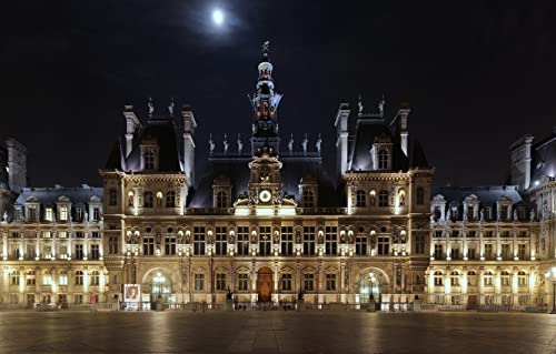 Puzzle für Erwachsene, klassisches 3D-Puzzle aus Papier mit 1000 Teilen, Nacht-Puzzle des Pariser Rathauses und des Hotelgebäudes, individuelles Puzzle, 52 x 38 cm Puzzle für Erwachsene, klassisches 3D-Puzzle aus Papier mit 1000 Teilen, Nacht-Puzzle des Pariser Rathauses und des Hotelgebäudes, individuelles Puzzle, 52 x 38 cm von AFHMZ