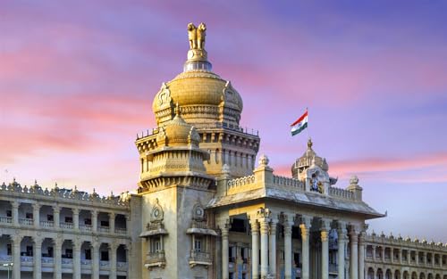 Puzzle für Erwachsene 100 Sunset State House Bangalore Indien 45,5x35,5CM von AFHMZ