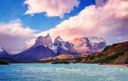 Puzzle für Erwachsene 1000 | Puzzle 1000 Teile für Erwachsene Geschenke, Berge, Chile, Südamerika, Patagonien, Pehoé-See 70x100CM von AFHMZ