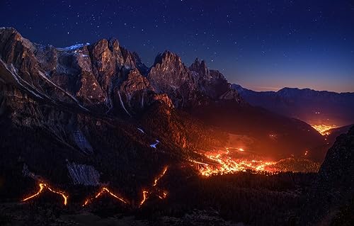 Puzzle für Erwachsene 1000 | Puzzle | Puzzles 1000 Teile für Erwachsene, Berge, Feuer, Alpen 52x38CM von AFHMZ