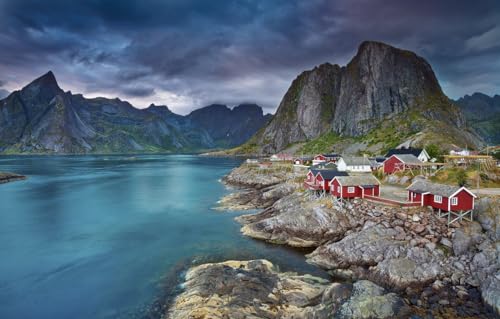 Puzzle für Erwachsene 1000 - Puzzle | Puzzles 1000 Teile für Erwachsene, Meer, Berge, Norwegen 52x38CM von AFHMZ