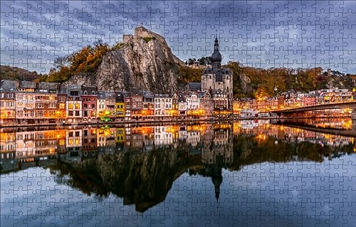 Puzzle für Erwachsene – 1000 Teile Puzzle – Erwachsene und Kinder ab 6 Jahren – Hochwertiges Puzzle, Berge, Kirche, Belgien, Namur, 38 x 26 cm von AFHMZ