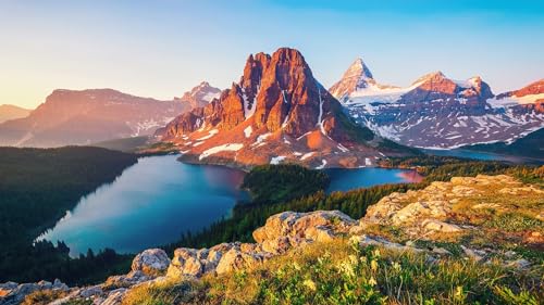 Puzzle für Erwachsene 1000 Teile Sunburst Lake und Sunburst Peak (Mount Assiniboine Provincial Park) 52x38CM von AFHMZ