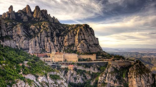 Puzzle für Erwachsene 2000 Teile Kloster in Barcelona mit Bergen im Hintergrund 70x100CM von AFHMZ