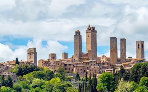 Puzzle für Erwachsene 500 Teile Mittelalterlicher Turm von San Gimignano 52x38CM von AFHMZ