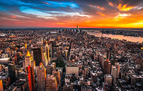 Puzzle für Kinder, 200 Teile, New York Street Sunset Skyline, individuelles Puzzle, 35x25CM Puzzle für Kinder, 200 Teile, New York Street Sunset Skyline, individuelles Puzzle, 35x25CM von AFHMZ