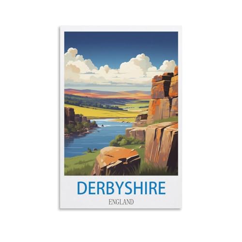 Puzzle mit 1000 Teilen, Derbyshire, England, für Kinder und Erwachsene, personalisiertes Puzzle-Spiel zum Zusammensetzen, 70 x 50 cm von AFHMZ