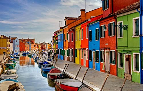 Puzzler Puzzle 500 Teile Urban Painting Boot Insel Burano, Venedig, Italien 52x38CM von AFHMZ